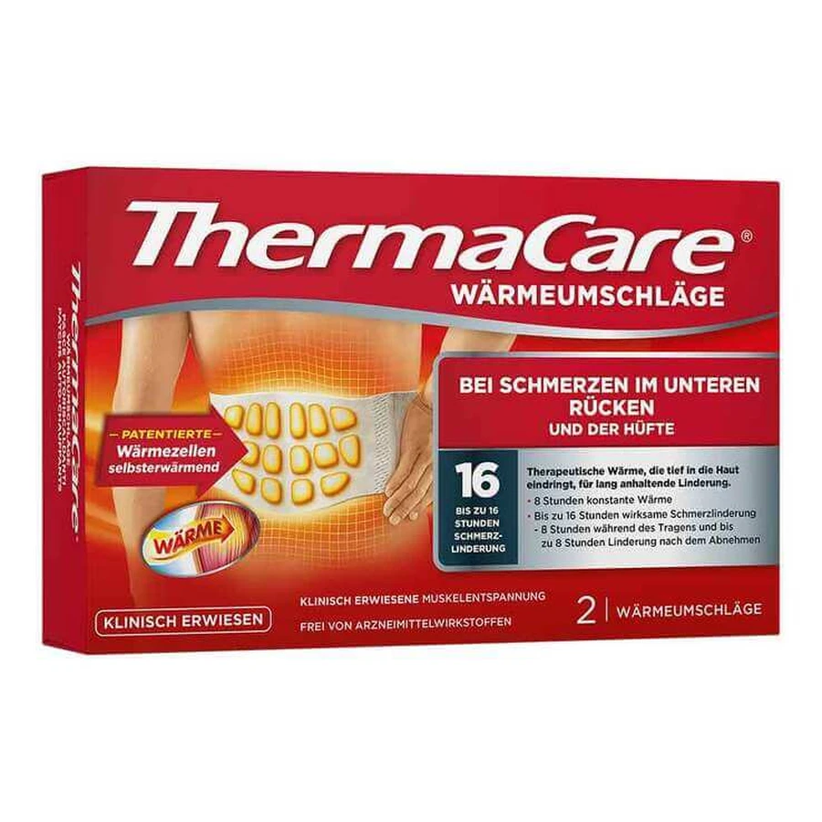 Cerotti Thermacare per la schiena, taglia S-XL, per alleviare il dolore, 2 confezioni da 6