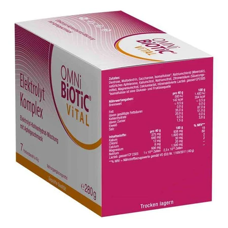 Omni Biotic Vital Electrolyte Complete Appelpoeder, 40 g poeder