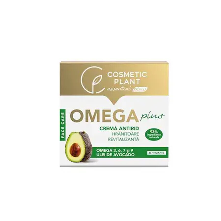 Crema Antiarrugas Nutritiva y Revitalizante Omega Plus con Omega 3, 6, 7, 9 y Aceite de Aguacate 50 ml, Planta Cosmética