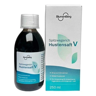 Jarabe para la tos de llantén menor de Blumenberg para resfriados, 250 ml de jarabe