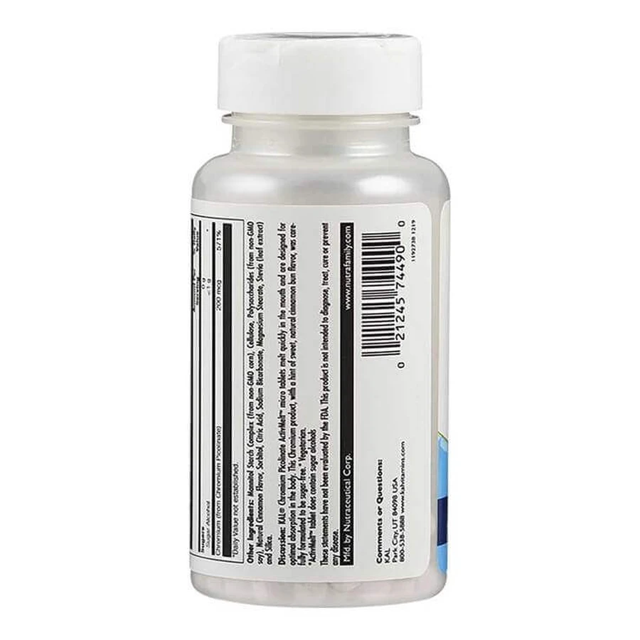 Picolinato de cromo 200 µg, comprimidos sublinguales Activmelt, 120 comprimidos sublinguales