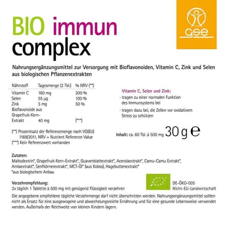 Immun Complex Biologische Fytovitamine-tabletten, 60 tabletten