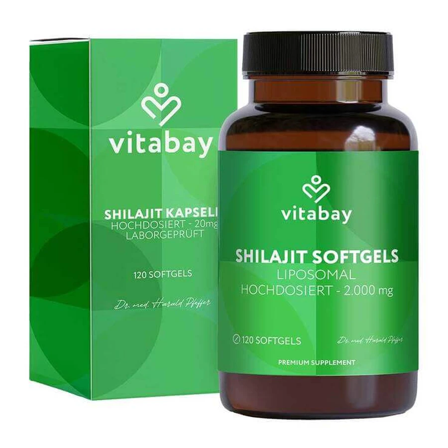 Mumijo Shilajit liposomal, cápsulas blandas de alta potencia de 1000 mg, 120 cápsulas blandas