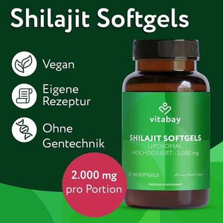 Mumijo Shilajit liposomal, cápsulas blandas de alta potencia de 1000 mg, 120 cápsulas blandas