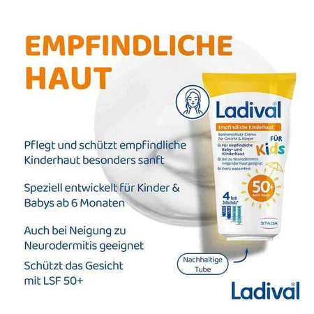 Ladival – krem do wrażliwej skóry dzieci SPF 50+, 2 x 50 ml: ceny i cechy