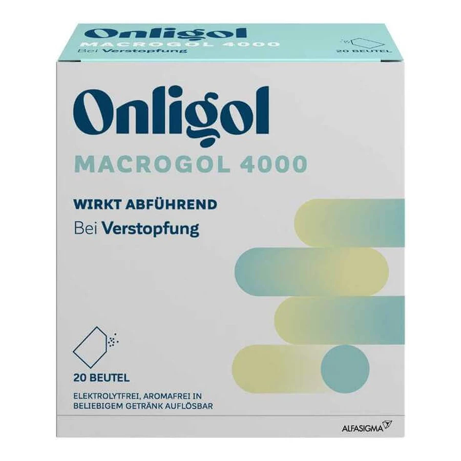 Onligol Macrogol 4000, poudre pour solution, sachets, 20 x 10 g de poudre