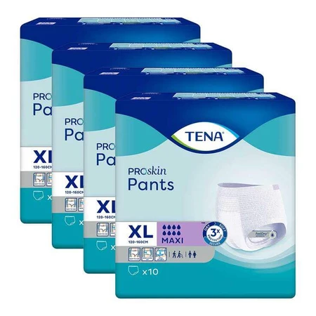 Culottes jetables TENA® Pants Maxi XL, 4 paquets de 10 pièces (assorties)
