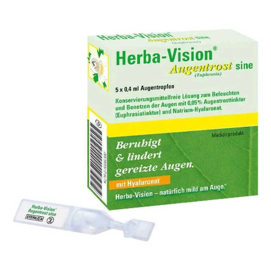 Gouttes ophtalmiques Herba-Vision® Eyebright, 3 flacons de 20 gouttes de 0,4 ml