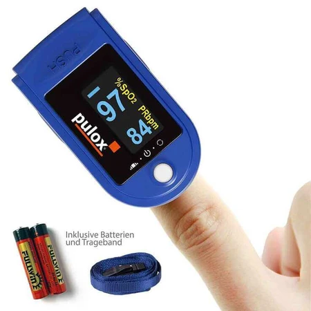 Pulox PO-200 pulsoximeter, blauw, 1 stuk, in de staat waarin het zich bevindt