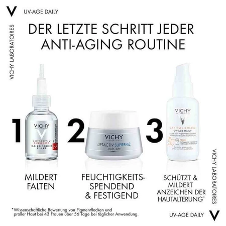 Vichy Capital Soleil UV-Age z pigmentem, SPF 50+, 2 x 40 ml płyn: ceny i cechy