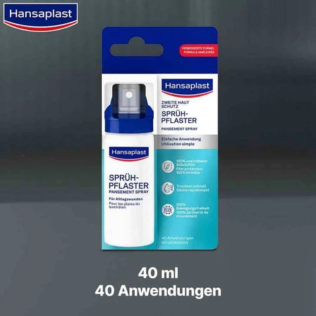 Hansaplast Zweite Haut Schutz Sprüh-Pflaster, 2x40 ml Sprühflasche