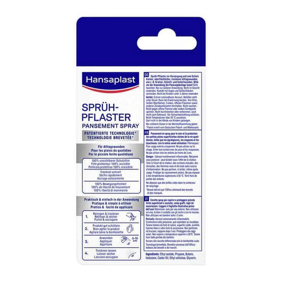 Hansaplast Zweite Haut Schutz Sprüh-Pflaster, 2x40 ml Sprühflasche