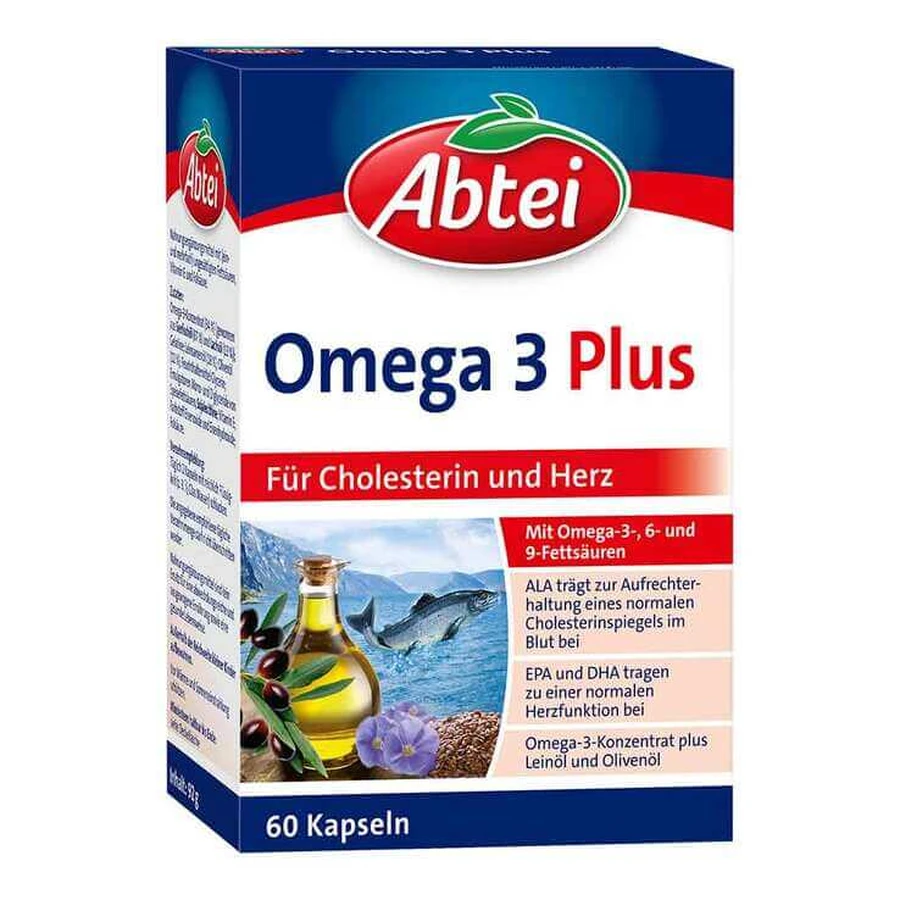 Capsule Abtei Omega-3 Plus, 60 de capsule