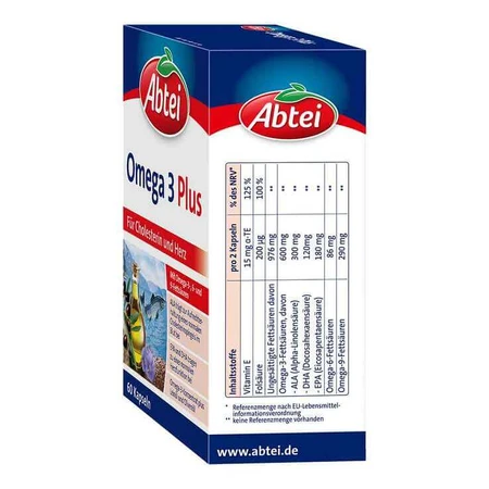 Capsule Abtei Omega-3 Plus, 60 de capsule