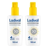 Spray solaire Ladival pour peaux sèches SPF 50+, lot de 2 flacons de 150 ml