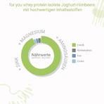 For You Whey-eiwitisolaat in poedervorm met yoghurt- en frambozensmaak, 600 g poeder