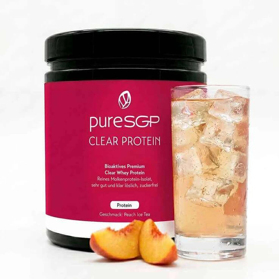 Puresgp Clear Protein Pulbere cu aromă de ceai rece de piersici, 500 g pulbere