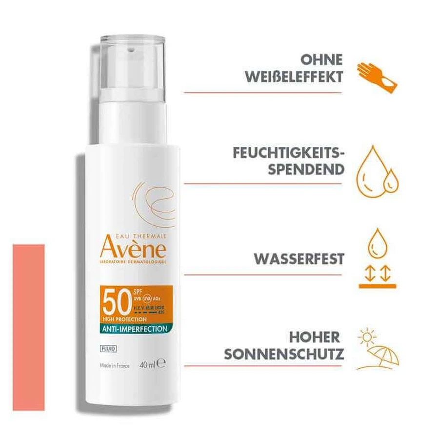 Avene Anti-Imperfection Fluid SPF 50, 2x40 ml Emulsion