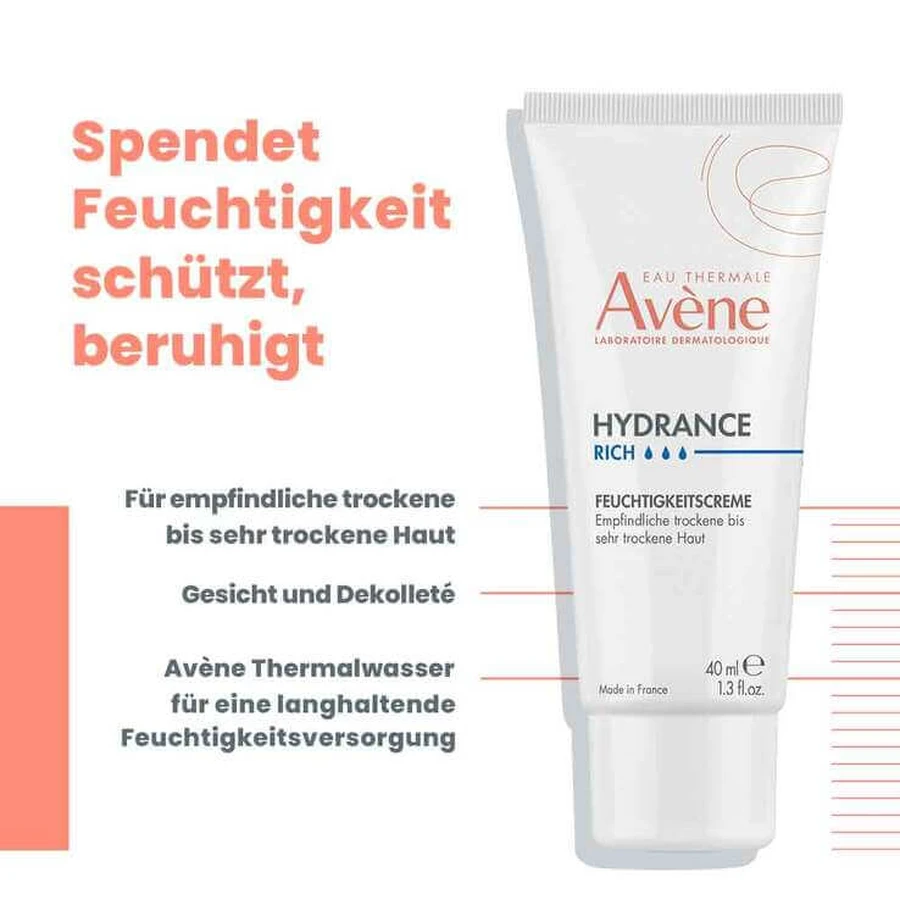 Avene Hydrance Rich Moisturizing Cream, 2x40 ml cream