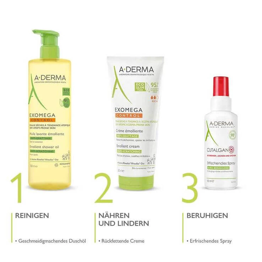 Crema hidratante A-Derma Exomega Control, 2 x 400 ml