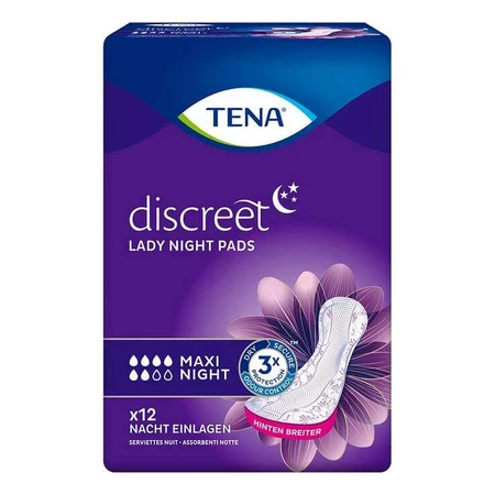 TENA Discreet Maxi Night Pads for Incontinence, 12 pcs.