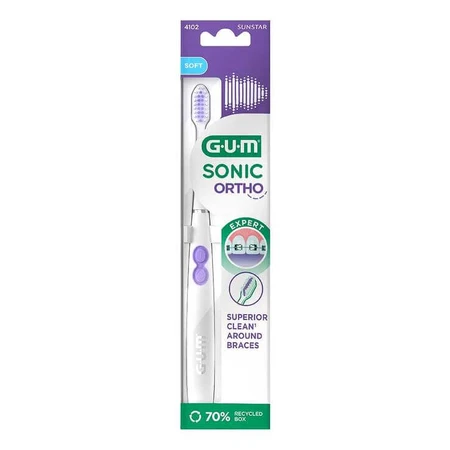 Perie de dinți cu ultrasunete GUM Sonic Ortho, 1 buc. perie de dinți