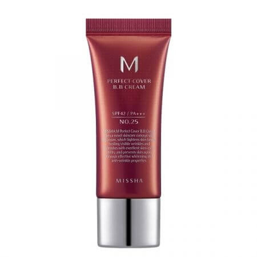 BB Cream M Perfect Cover SPF42/PA+++, Farbton 25/warmes Beige, 20 ml, Missha