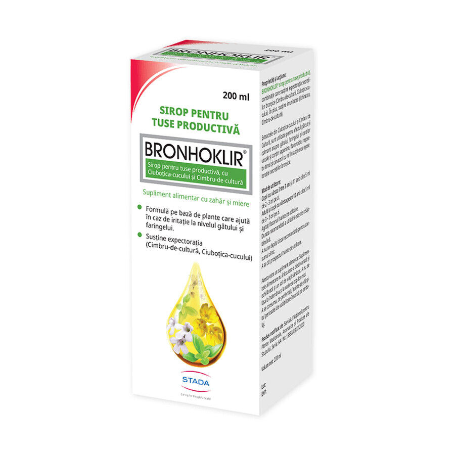 Bronhoklir tuse productiva sirop, 200 ml, Stada