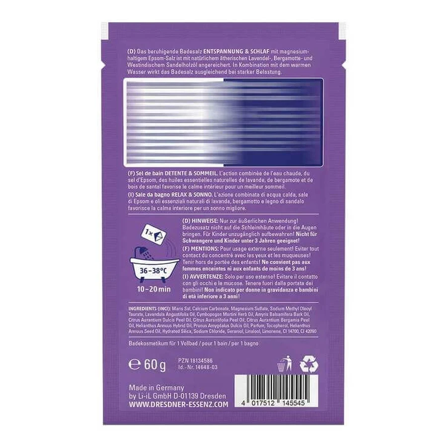 Sól do kąpieli DE „Relaks i sen”, 60 g: ceny i cechy