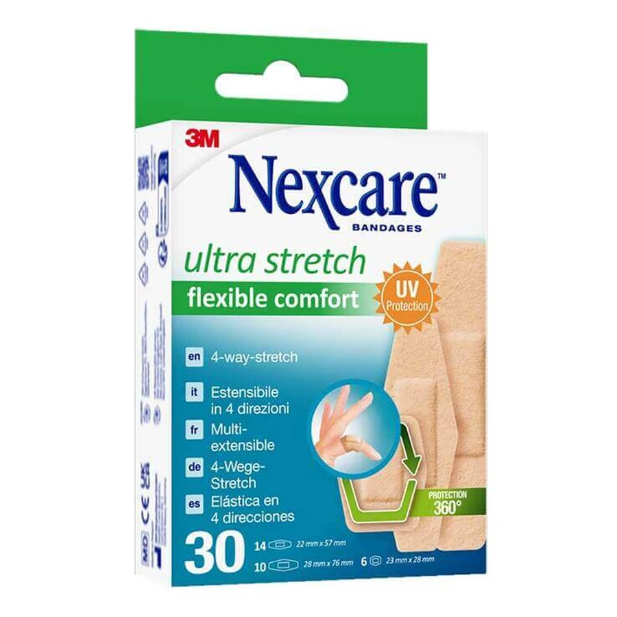 Cerotti flessibili Nexcare Ultra Stretch Comfort, confezione da 30 cerotti