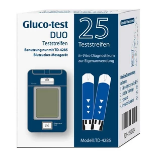 Tiras reactivas Gluco Test Duo, paquete de 25 unidades