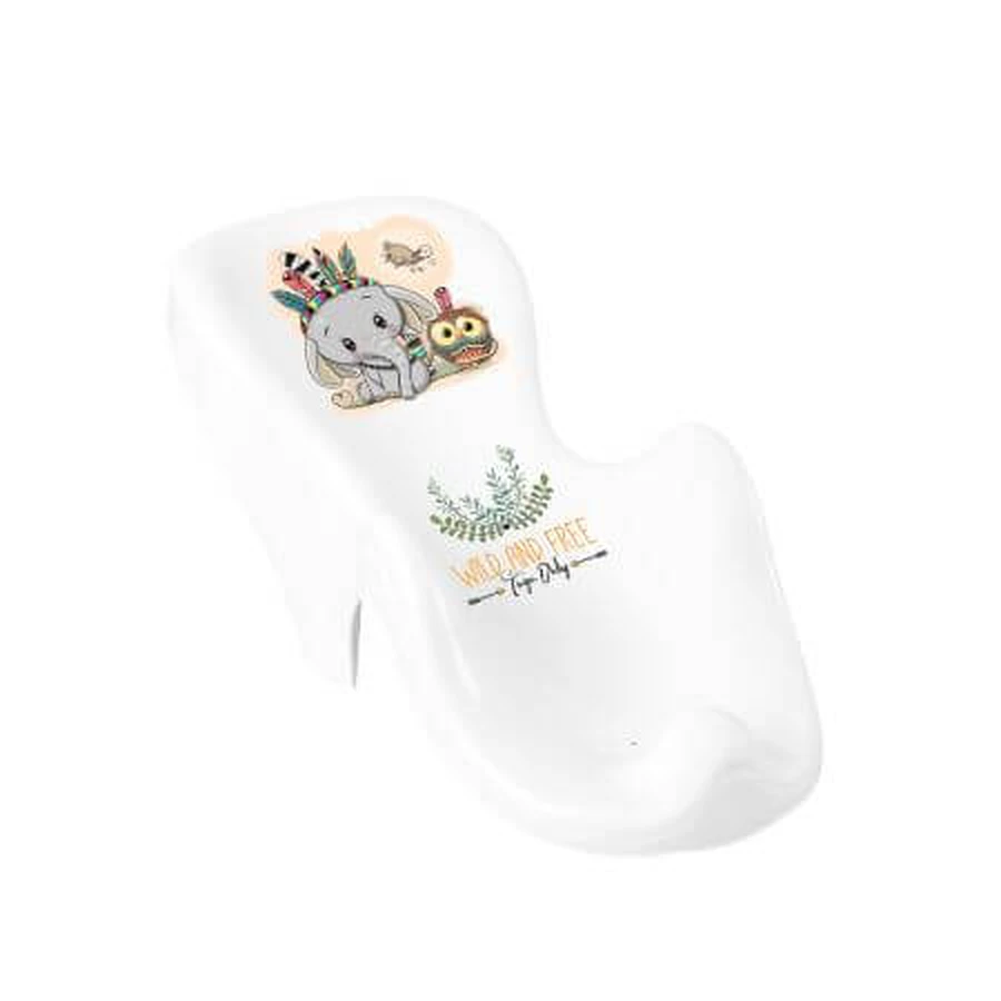 Asiento de baño anatómico, blanco, con el diseño «Wild & Free Elephant», de Tega Baby