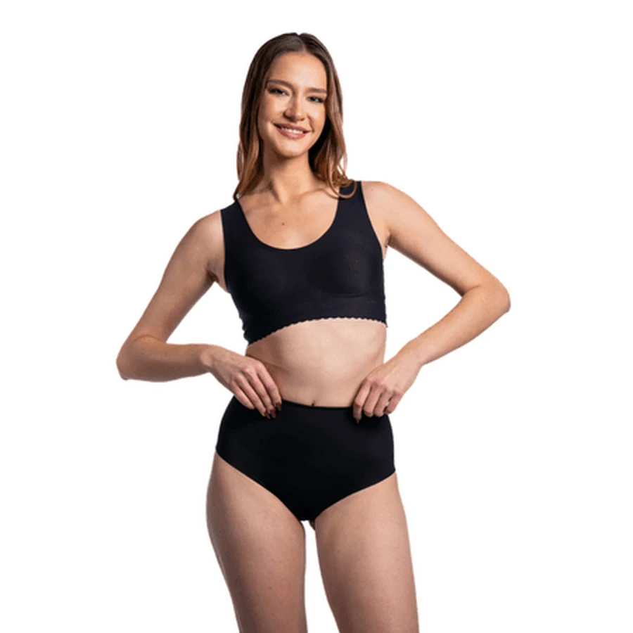 High-Waisted Compression Underwear, L, Black, Briefs, 1 piece, Norseli