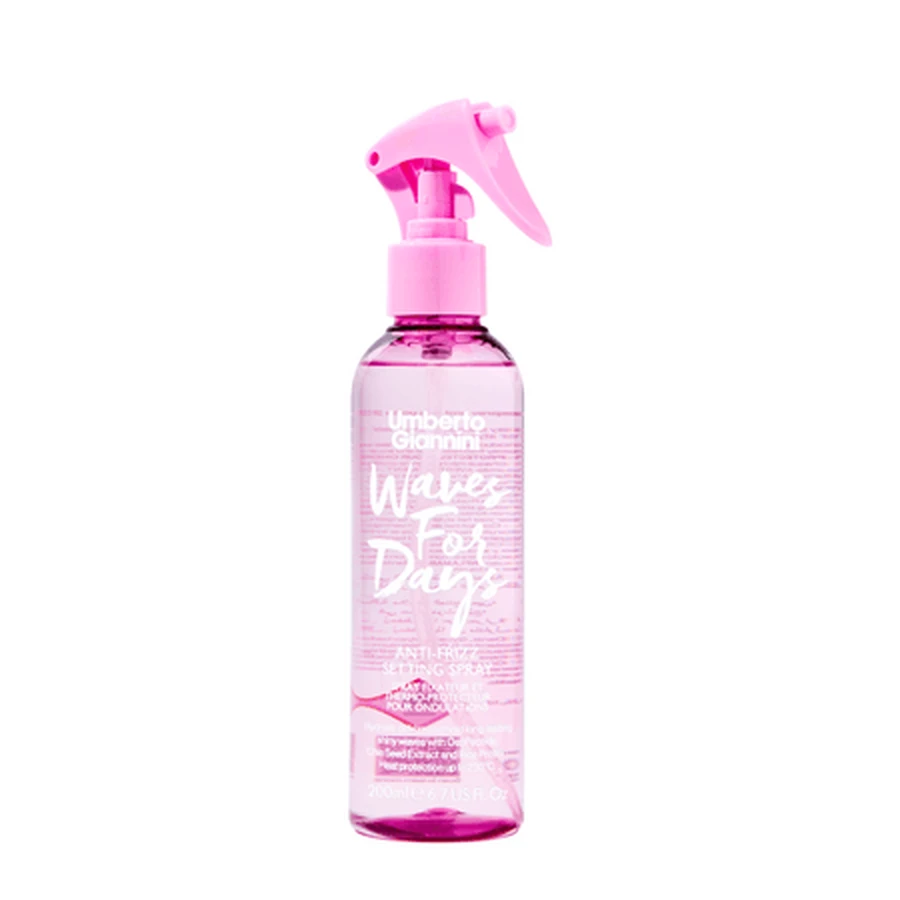 Laca «Waves For Days» con protección antiestática y térmica para cabello ondulado, 200 ml, Umberto Giannini