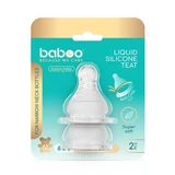 Tétine en silicone à col étroit et débit rapide, à partir de 6 mois, lot de 2, Baboo
