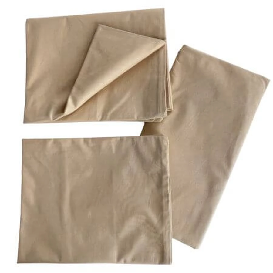 Set di biancheria da letto in cotone biologico, 120 x 60 cm, beige, set da 3 pezzi, Twindeco