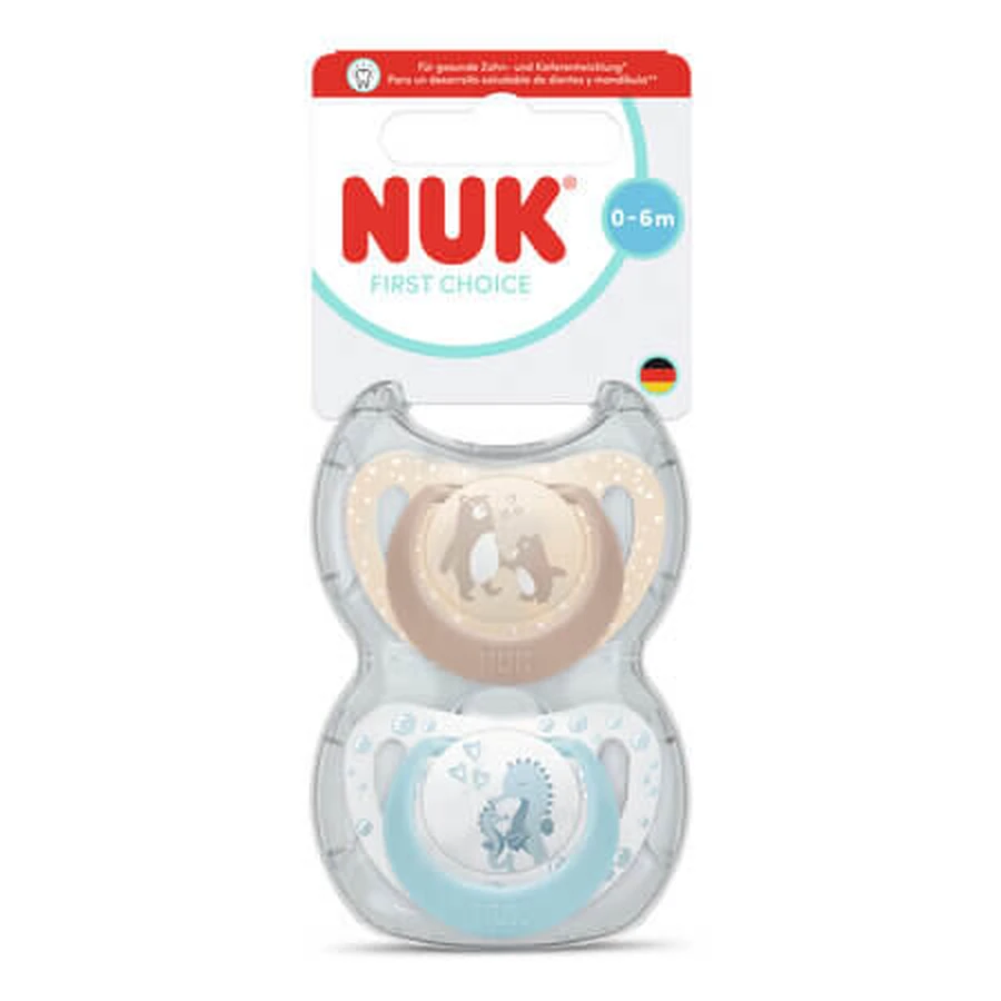 First Choice Schnuller-Set, Bär/Seepferdchen, 0–6 Monate, 2er-Pack, Nuk