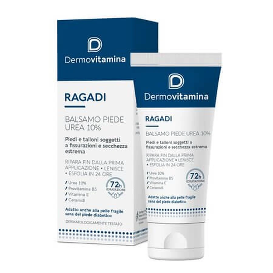 Baume pour les pieds Ragadi à 10 % d'urée, 75 ml, Dermovitamina