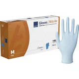 Nitrile examination gloves with a natural oat fiber inner lining, powder-free, Size M, Blue, 100 pieces, Abena