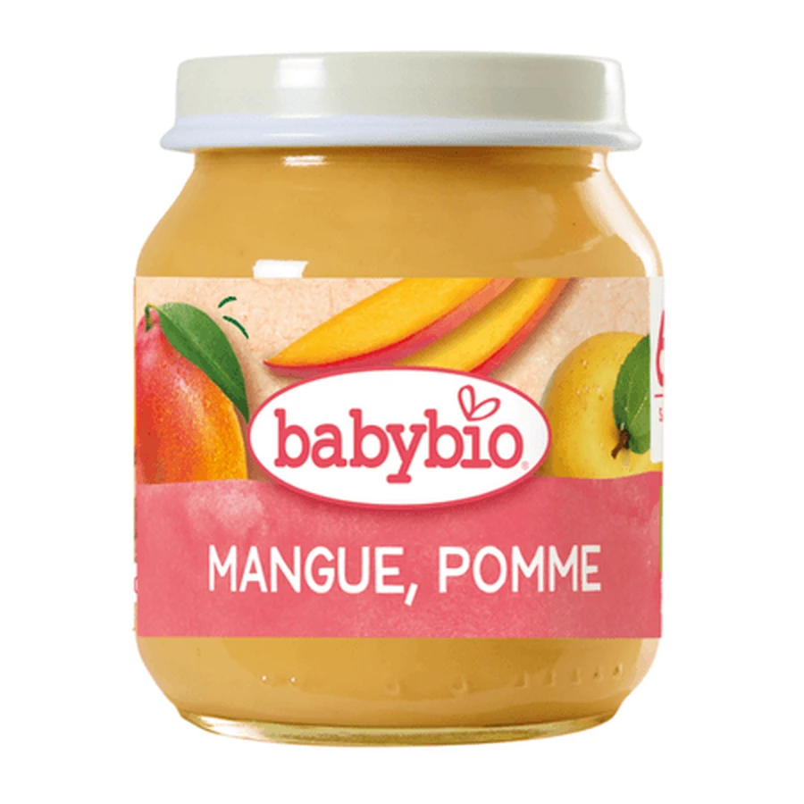 Piure bio de mango si mere, 4 luni+, 130 g, Babybio