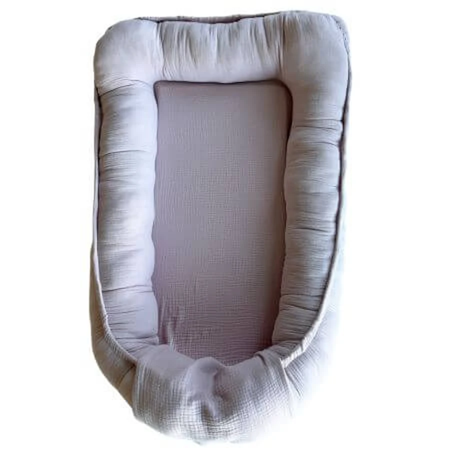 Muslin Baby Nest with 2 Sides, Antique Pink, 0 months+, Twindeco
