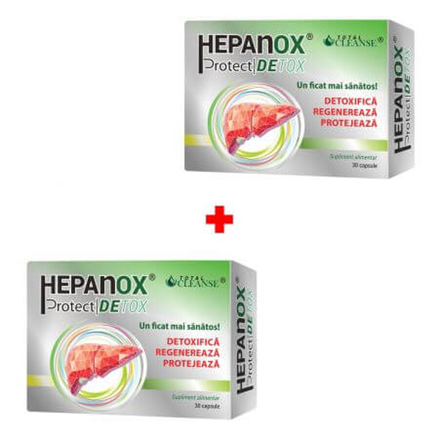 Hepanox Protect Detox pack, 30 cápsulas + 30 cápsulas, Cosmo Pharm