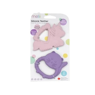 Set 2 jucarii pentru dentitie, Unicorn si Pisica, + 0 luni, Melii