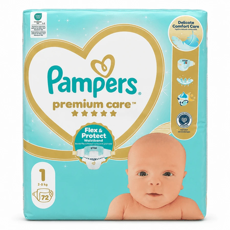 Pampers Premium Care, rozmiar 1, 2–5 kg, 72 sztuki, Pampers: ceny i cechy