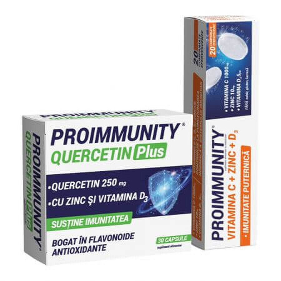 Paquete Proimmunity Quercetin Plus, 30 cápsulas + Proimmunity, 20 comprimidos, Fiterman Pharma