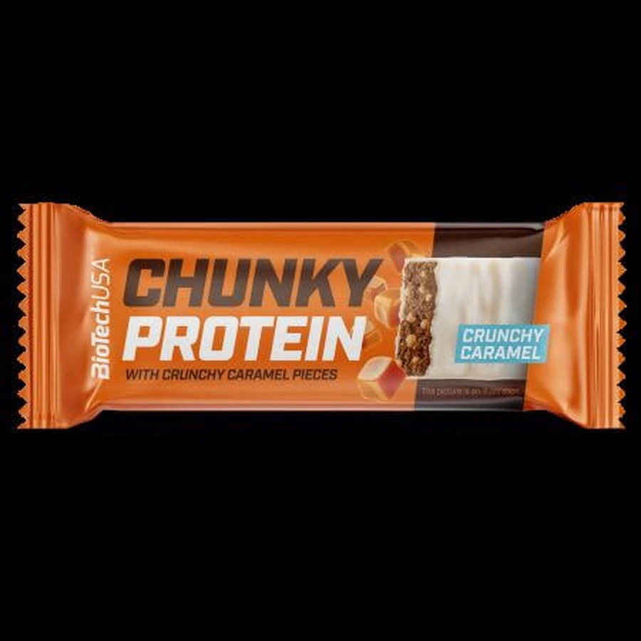 Proteinriegel mit Stückchen, Karamell, 50 g, BioTechUSA