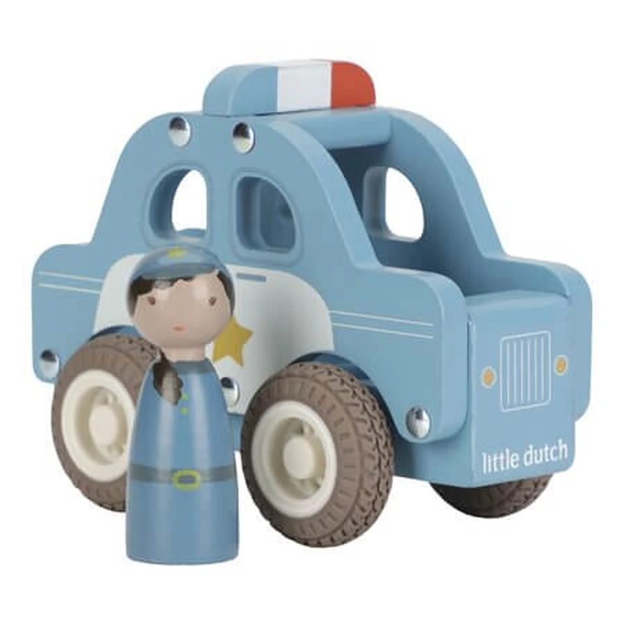 FSC-Certified Wooden Toy Car, Police, 18 months+, Little Dutch