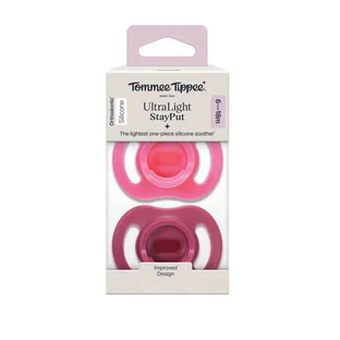 Ciucci ortodontici UltraLight, rosa/viola, 6–18 mesi, confezione da 2, Tommee Tippee