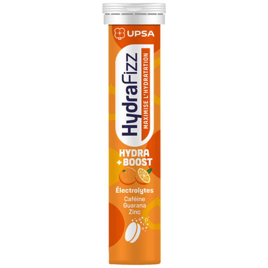 Complément alimentaire électrolytique, Hydra Boost, Orange, 16 comprimés effervescents, HydraFizz