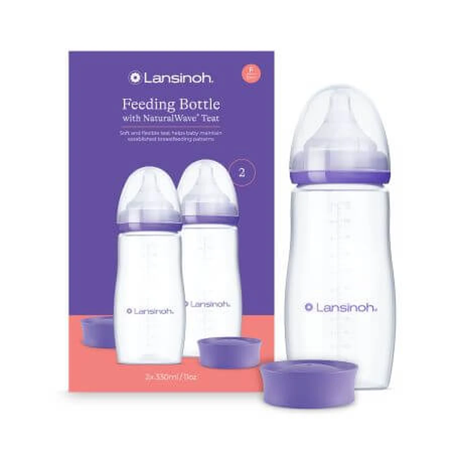 NaturalWave Fast-Flow-flessenset, vanaf 6 maanden, 2 x 330 ml, Lansinoh